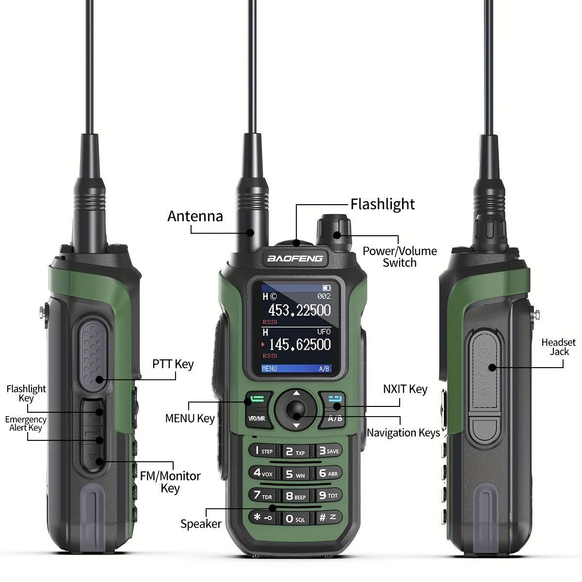 BaoFeng UV-21R Ham Radio Handheld Two-Way Radio - Long Range UHF/VHF Dual Band Walkie Talkie with Type-C Charging, 999 Channels, NOAA Weather Alerts, USB/Battery Powered, Compatible with UV-5R - for Camping, Construction, Eve