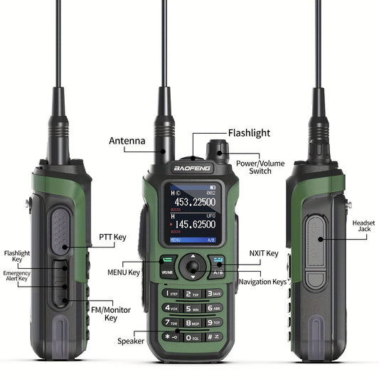 BaoFeng UV-21R Ham Radio Handheld Two-Way Radio - Long Range UHF/VHF Dual Band Walkie Talkie with Type-C Charging, 999 Channels, NOAA Weather Alerts, USB/Battery Powered, Compatible with UV-5R - for Camping, Construction, Eve