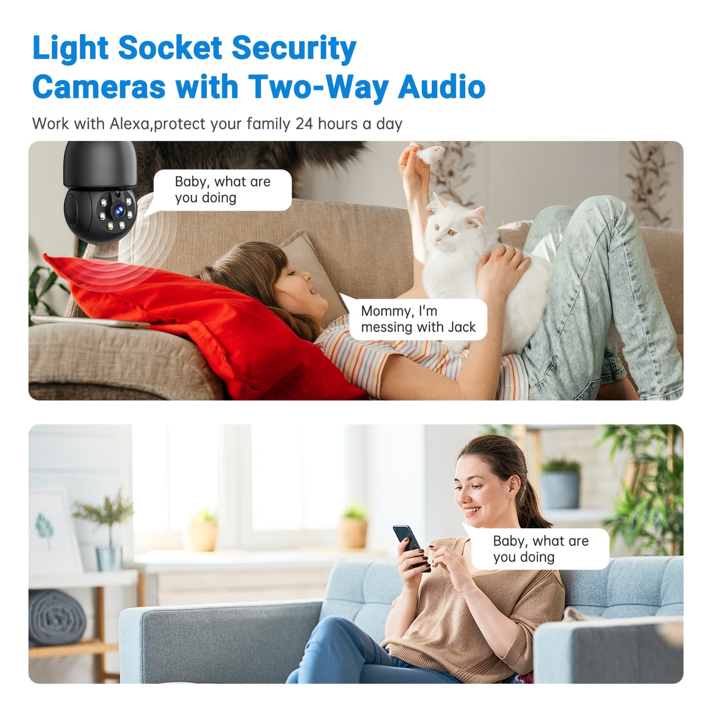 2K FHD Smart Bulb Security Camera - Wireless Indoor Light Socket Cam With 360° Panoramic PTZ, 5G/2.4G WiFi, Motion Tracking & Auto Alerts, Color Night Vision & Two-Way TalkFHD
