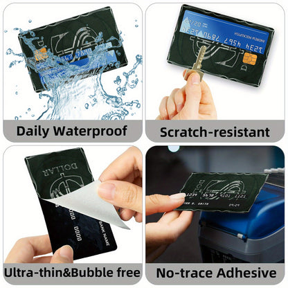 4-Pack PVC Matte Finish Credit Card Decorative Stickers, Simple Style, Non-Braided, Removable Self-Adhesive Card Decals for Credit, Debit, Transit Cards