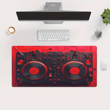 1pc Red DJ Equipment Pad for Desk, Gaming, Office Decor, Non-Slip Rubber Base, XXL Computer Mouse Pad, Multi Functional Mouse Pad for Office, Large Mousepad XXL Mouse Pad.