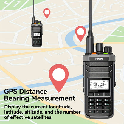 Radtel RT-860G GPS Ham Radio & CB Radio - 1024-Channel Dual Band Long Range Walkie Talkie with NOAA Weather, GPS Navigation, SW/SWB FM/SSB Modes, Type-C Charging, HF/VHF/UHF/Aviation AM/USB/LSB/CB/SSB, 4500-Channels, 50W High