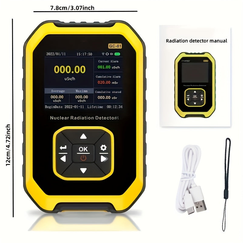 Geiger Counter Nuclear Radiation Detector Radiation Dosimeter With LCD Display, Portable Handheld Beta Gamma X-ray Radiation Monitor Meter, Perfect To Birthday Father'S Day Gift