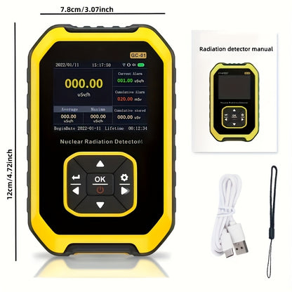 Geiger Counter Nuclear Radiation Detector Radiation Dosimeter With LCD Display, Portable Handheld Beta Gamma X-ray Radiation Monitor Meter, Perfect To Birthday Father'S Day Gift