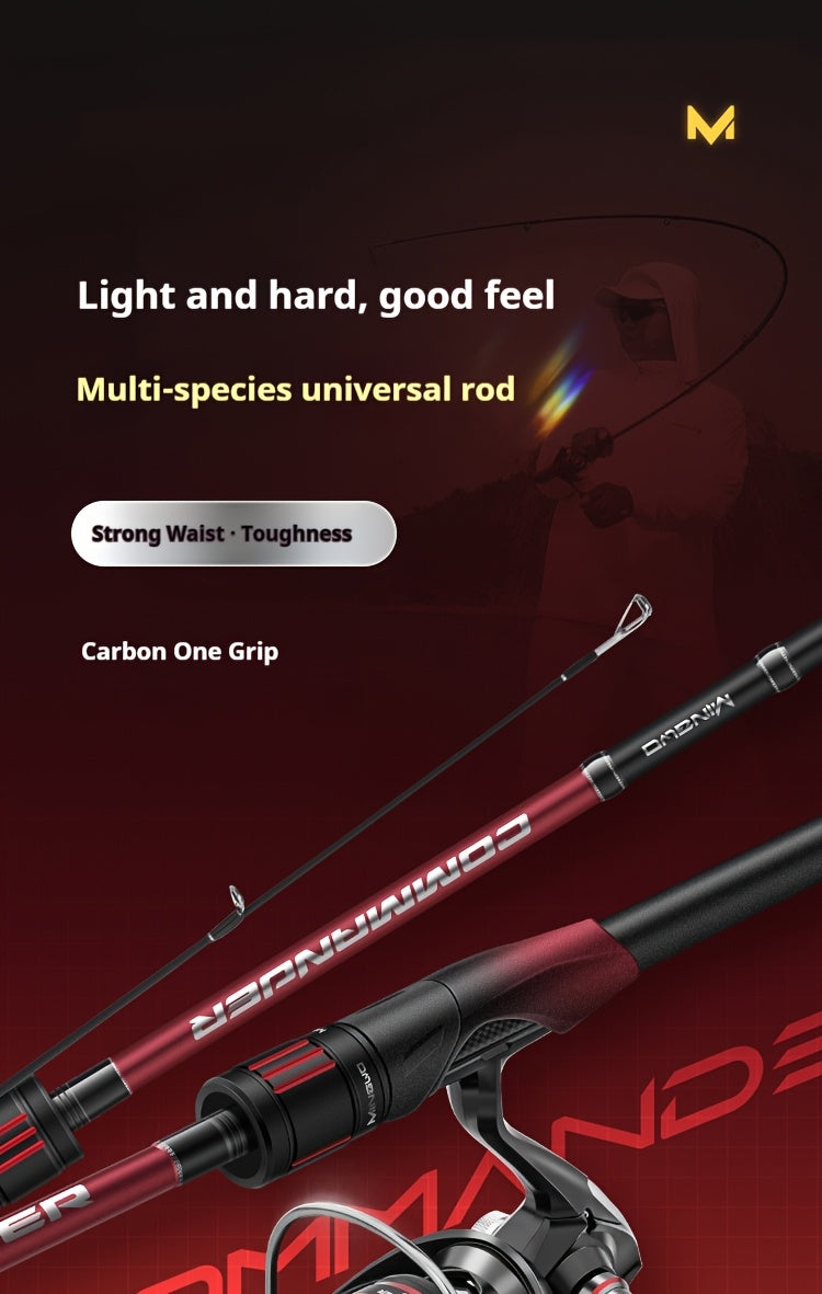 Commander Ambidextrous Carbon Fiber Baitcast Fishing Rod and Reel Combo, Extra Light Medium Fast Action, Ideal for Easter, Independence Day, Christmas, New Year, Grandparents Day Gifts