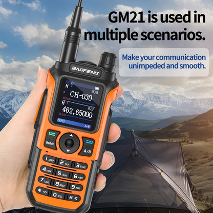2Pack BAOFENG UV-21R GMRS Handheld RadioLong Range Walkie Talkie NOAA Weather Receiver And Scan Rechargeable GMRS Repeater Capable Two Way Radio with USB-C Charger Full Kit for Hunting Fishing Outdoor Activities
