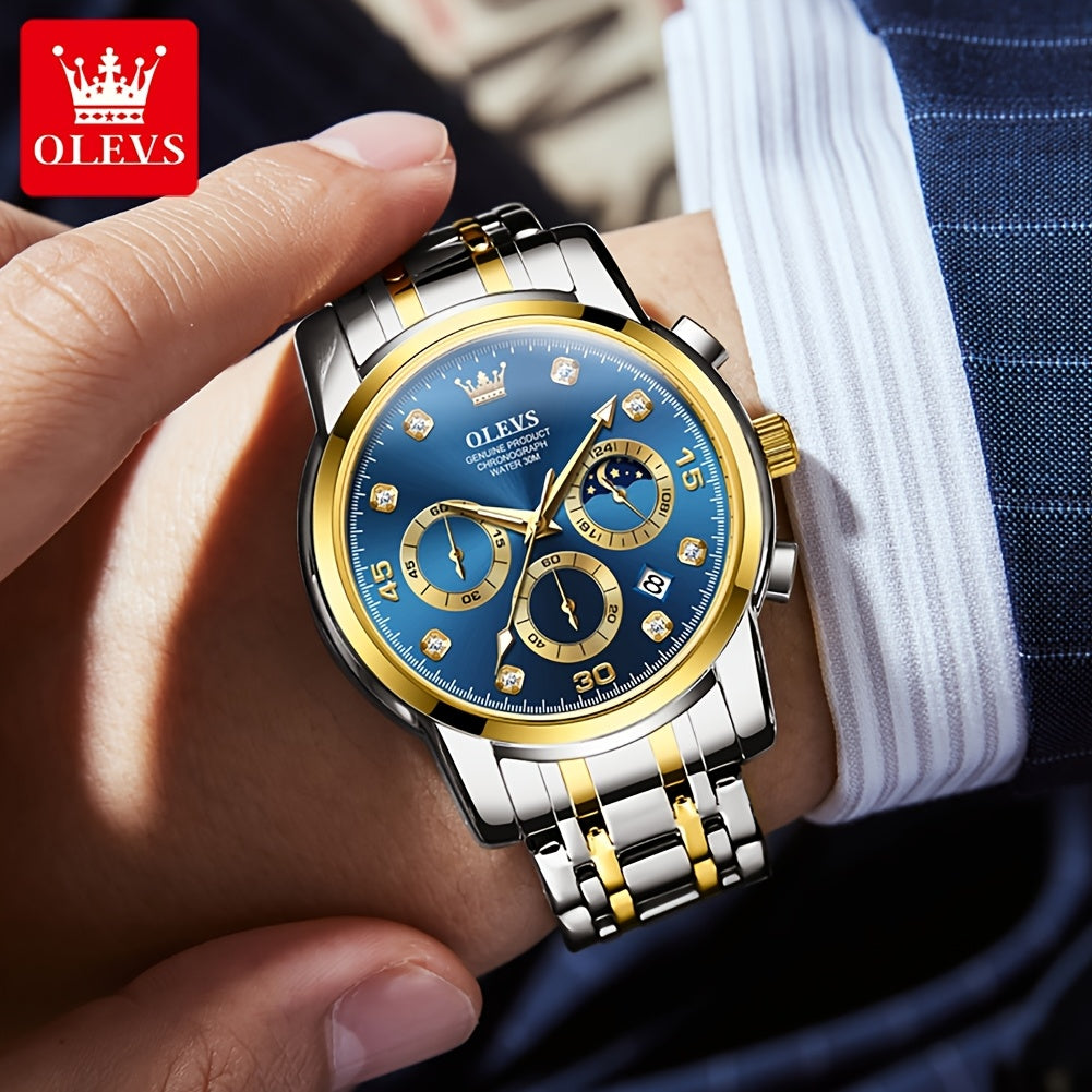 OLEVS Stainless Steel Luminous Business Quartz Watches For Men Luxury Top Brand Fashion Original Men'S Wrist Watches Classic New Trend High Quality Best Selling Men'S Watches