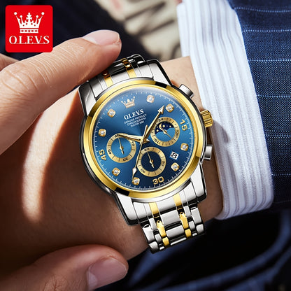 OLEVS Stainless Steel Luminous Business Quartz Watches For Men Luxury Top Brand Fashion Original Men'S Wrist Watches Classic New Trend High Quality Best Selling Men'S Watches