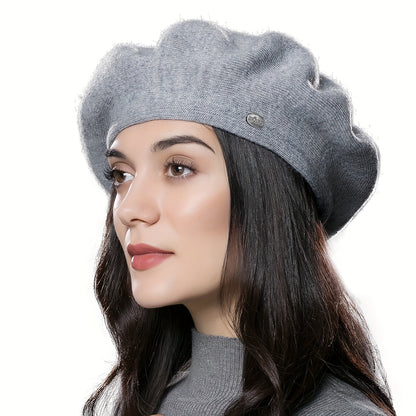 Women'S Winter Warm Fleece Beret Hat - Soft Warm Beanie with Elastic Band, Lightweight & Cozy for Christmas, Everyday & Formal Events - Machine Washable