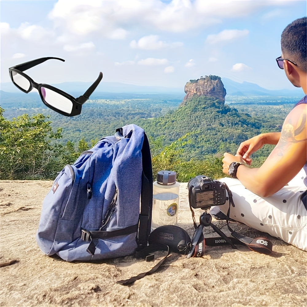 1080P HD Video Recording Glasses with 64GB Built-in Memory - Smart Glasses Camera, 300mAh Battery, USB 2.0 Micro Charging Port, Digital Image Stabilization