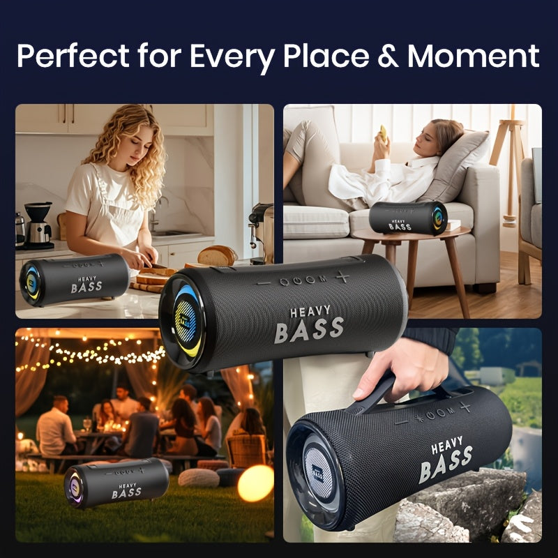 BASS-32 Party Wireless Speaker | 40W Heavy Bass Subwoofer, 360° Sound & RGB Lights, Portable, Tabletop, Button Control, Surround Sound, 6.1 Channel Configuration, USB Type-C Charging