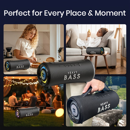 BASS-32 Party Wireless Speaker | 40W Heavy Bass Subwoofer, 360° Sound & RGB Lights, Portable, Tabletop, Button Control, Surround Sound, 6.1 Channel Configuration, USB Type-C Charging