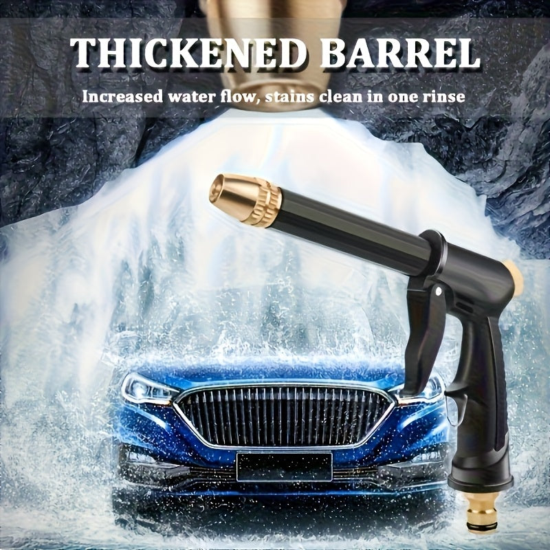 1pc High-Pressure Motorcycle& Car Wash Water Gun- Durable Plastic Construction, Adjustable Nozzle with Garden Hose Connector, Ergonomic Grip for Bikes, Vehicles, Cars, SUVs, Trucks- Heavy-Duty Manual Pressure Washer Tool, Out
