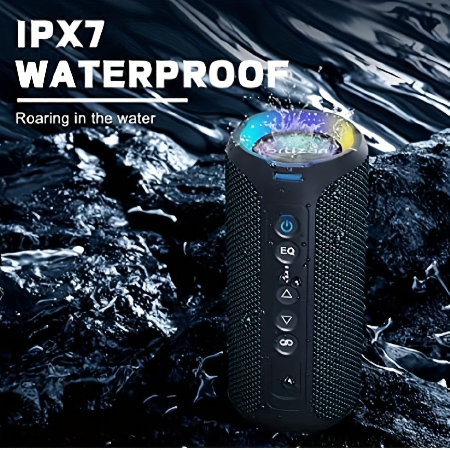 Ortizan Wireless Speakers, 40W Loud Sound, Wireless Stereo, IPX7 High Quality, Extra Bass, LED Light, BT5.3, Portable Compact Speaker for Shower, Outdoor, Beach, Home, Party. Gifts for Men And Women., Outdoor Speaker, Shower