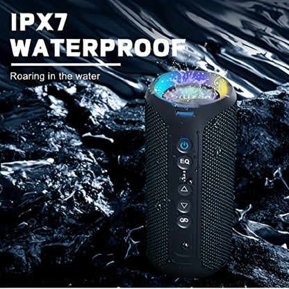 Ortizan Wireless Speakers, 40W Loud Sound, Wireless Stereo, IPX7 High Quality, Extra Bass, LED Light, BT5.3, Portable Compact Speaker for Shower, Outdoor, Beach, Home, Party. Gifts for Men And Women., Outdoor Speaker, Shower