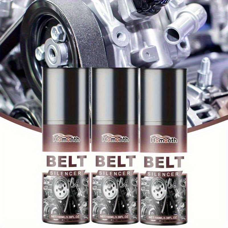 3pcs Engine Belt Silencer, Automobile Belt Lubricant, Engine Noise Reduction Spray, Aging Rubber Protectant And PE Formula Can Enhance Durability And Protection, And Are Used for Automobile Engine Belt Protection And Maintena