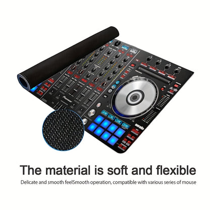 Pioneer DJ-SX Inspired Serato DJ Pro Controller Mouse Pad & Desk Mat - Non-Slip Rubber Base, Smooth Polyester Surface with DJ Equipment Layout (Transport Controls, Effects, Sampler) for Home Studio, Office & DJ Workspaces - D