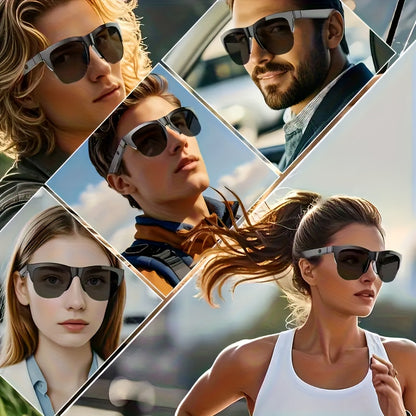 2026 New Smart Wireless Glasses with AI Real-Time Translation & Music Playback, Built-in Speaker & Mic, Long Battery Life, HIFI Sound, Blue Light/UV Protection, Ergonomic Fit, USB-Powered for Smartphone/Tablet - Ideal for Dri