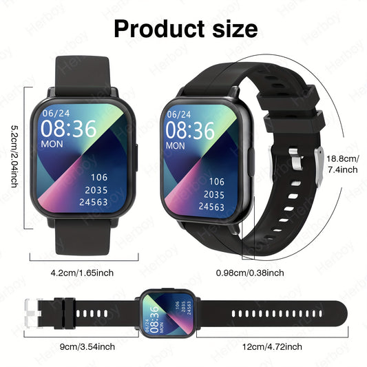 High Definition Full Touch Smartwatch, Suitable for Both Men and Women - Wireless Calling/Text Messaging/Multiple Exercise Modes/Remote Camera Control/Fitness Recording, for iPhone/Android, Modern Style, Perfect Gift for Men/