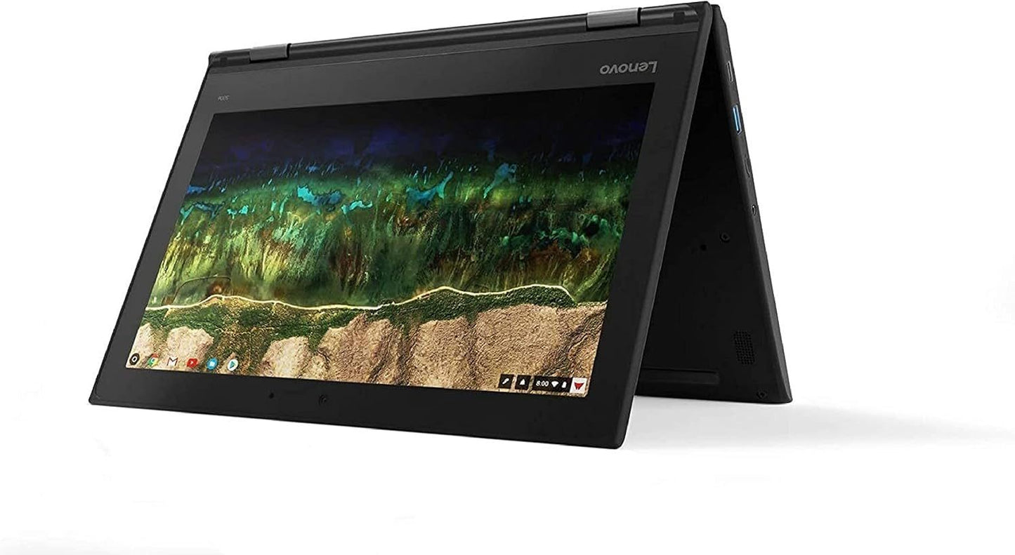 Lenovo 500e Chromebook 2-in-1 Laptop, 11.6in HD Touch, Intel Celeron N3450, 4 GB RAM, 32GB eMMC Drive, Webcam, Chrome OS Refurbished