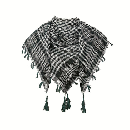 [Two piece set ]Arabic square scarf hanging on all sides with contrasting colors, Arab headscarf jacquard scarf, formal casual robe, clothing headscarf set, perfect gift for men during Ramadan, a choice for holiday gifts