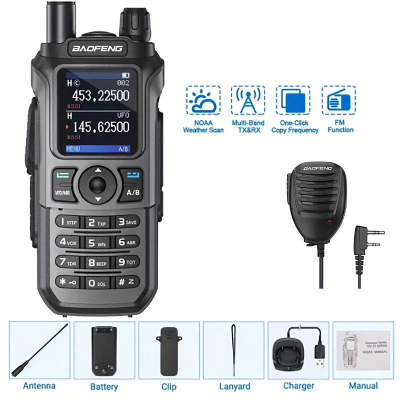 Portable Walkie-Talkie, Handheld Two Way Radio, Large Capacity And High Power Intercom With 999 Chanels, Wireless Long Range Receiver Intercom