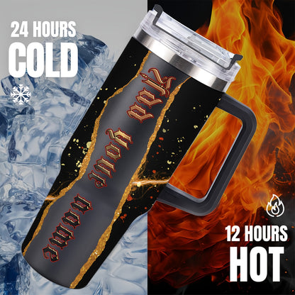 40oz Stainless Steel Tumbler with Lid - Custom Name Print, Double Wall Insulation, Break Resistant, Vacuum Insulated for Hot & Cold Drinks, Perfect for Outdoor Travel, Christmas Gift, Valentine's Day Gift, Spillproof Tumbler