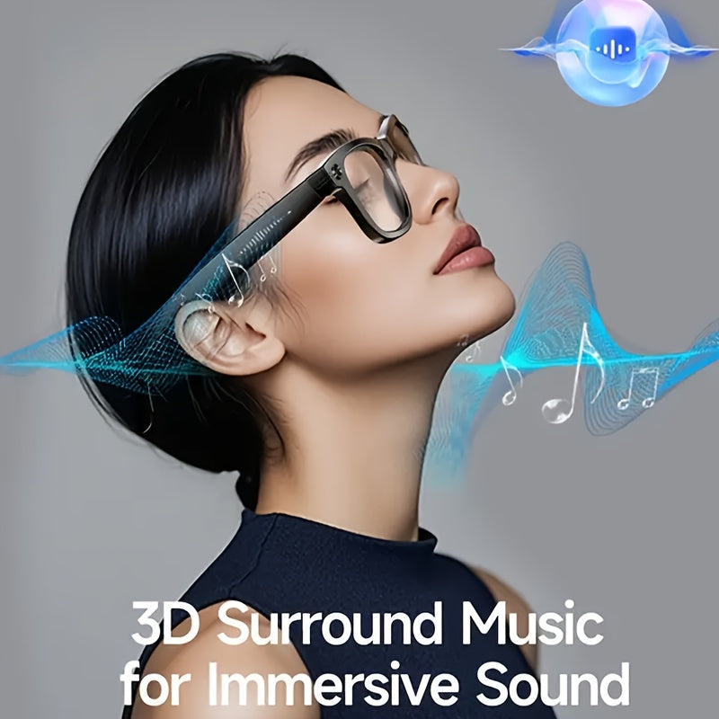 1080P Smart AI Camera Glasses with AI- Translation & Wireless Voice Calls, Interchangeable Lenses, Wireless Smart Glasses, HD Recording, One-Touch Button for Men/Women, /, Smartphone-Free Calling (Global Travel, Camera Stand