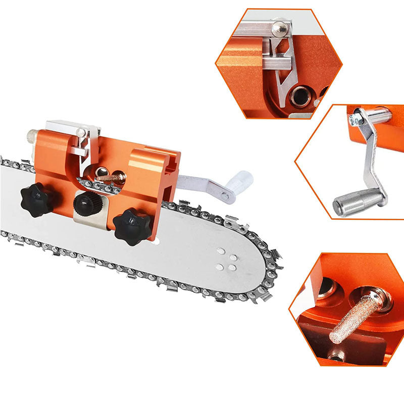 10pcs Portable Chainsaw Sharpener Jig - Hand-Cranked, Durable Aluminum Alloy with Carry Bag for 8-20in Chainsaws, Red & Black Design, Ideal for DIY Projects and Professional Use, Chainsaw Accessories, Sharpener for Chainsaws,
