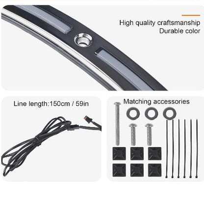 Running Turn Signal Windshield Windscreen Trim Fit for Harley 2014 Touring Electra Glide Street Glide Ultra Limited (Chrome Windshield Trim, LED Running/Turn Signal, Smoke Lens)