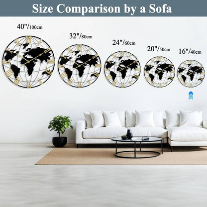 Large Wall Clock 16 Inch Modern Silent Non-Ticking Big Face Easy-Read Hands - Frame Irregular Large Contemporary Clock for Living Room, Bedroom, Kitchen, Office - Minimalist Decor for & School Timepiece