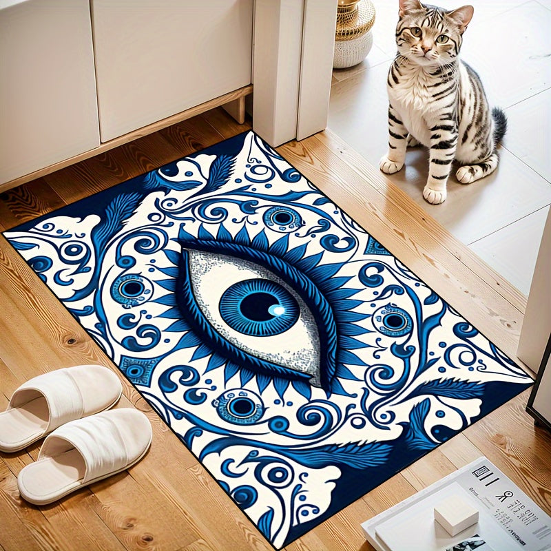 1pc Eye Socket Pattern Doormat, Non-Slip Polyester 100% Indoor/Outdoor Rug, Machine Washable, Decorative Entryway Mat, Home Decor, Bedroom Accessory, Unique Photo Prop, Rectangle Throw Rug, Ideal Gift