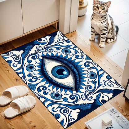 1pc Eye Socket Pattern Doormat, Non-Slip Polyester 100% Indoor/Outdoor Rug, Machine Washable, Decorative Entryway Mat, Home Decor, Bedroom Accessory, Unique Photo Prop, Rectangle Throw Rug, Ideal Gift