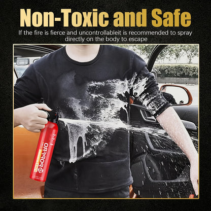 Portable Fire Extinguisher 4-in-1 Multi-Class (A//C/F) - Heavy-Duty Compact Firefighter for Home, Car, Kitchen & Garage - Non-Toxic & Pets, Easy-Clean Agent, Wall-Mountable with CE/EN-1869 (No Water Storage