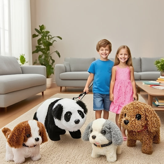 2pcs Realistic Electric Puppy Toy for - Interactive Plush Dog with Moving Legs & Barking, - (Low Voltage) - Pomeranian/Shih Tzu/Labrador Retriever-like - Birthday/Christmas/Halloween Gifts for &, Stuffed Animal, Stuffed Anima