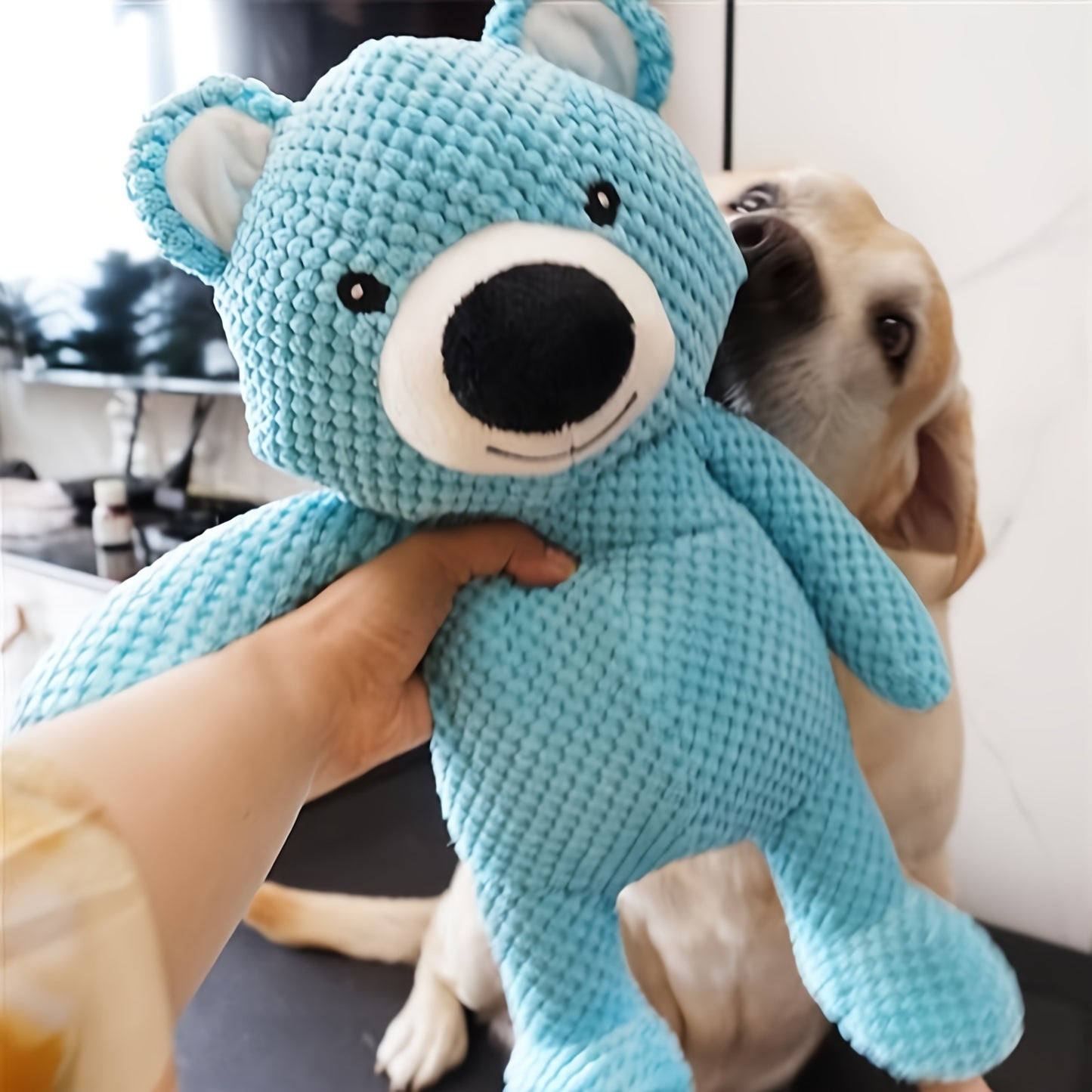 1pc Large Bear Design Dog Plush Toy, Pet Grinding Teeth Squeaky Toy, Durable Chew Toy For Dog Interactive Supply