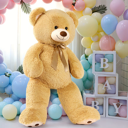 MorisMos Giant Teddy Bear Stuffed Animal 4ft, Big Teddy Bear Plush For Shower, Life Size Stuffed Bear Gifts For Kids, Girls, Girlfriend, Women On Valentine, Christmas, Birthday, Light Brown