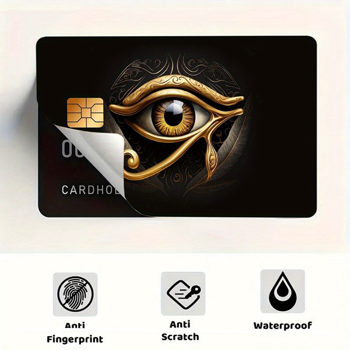 3pcs, 1pc Spare Medieval Vintage Style Eye Pattern Sticker Set, Includes 4 Unique Designs, Durable Privacy Stickers Made of PVC Material, Suitable for Credit Cards, Transit Passes, Debit Cards