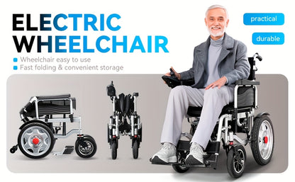 HOMYKING Ultra-Lightweight Electric Wheelchair, 360° Flexible Joystick Control, One-Second Foldable Design, 17-Mile Range, 3.5 MPH Max Speed - Perfect For Adults & Seniors - Ideal For Travel & Home Use