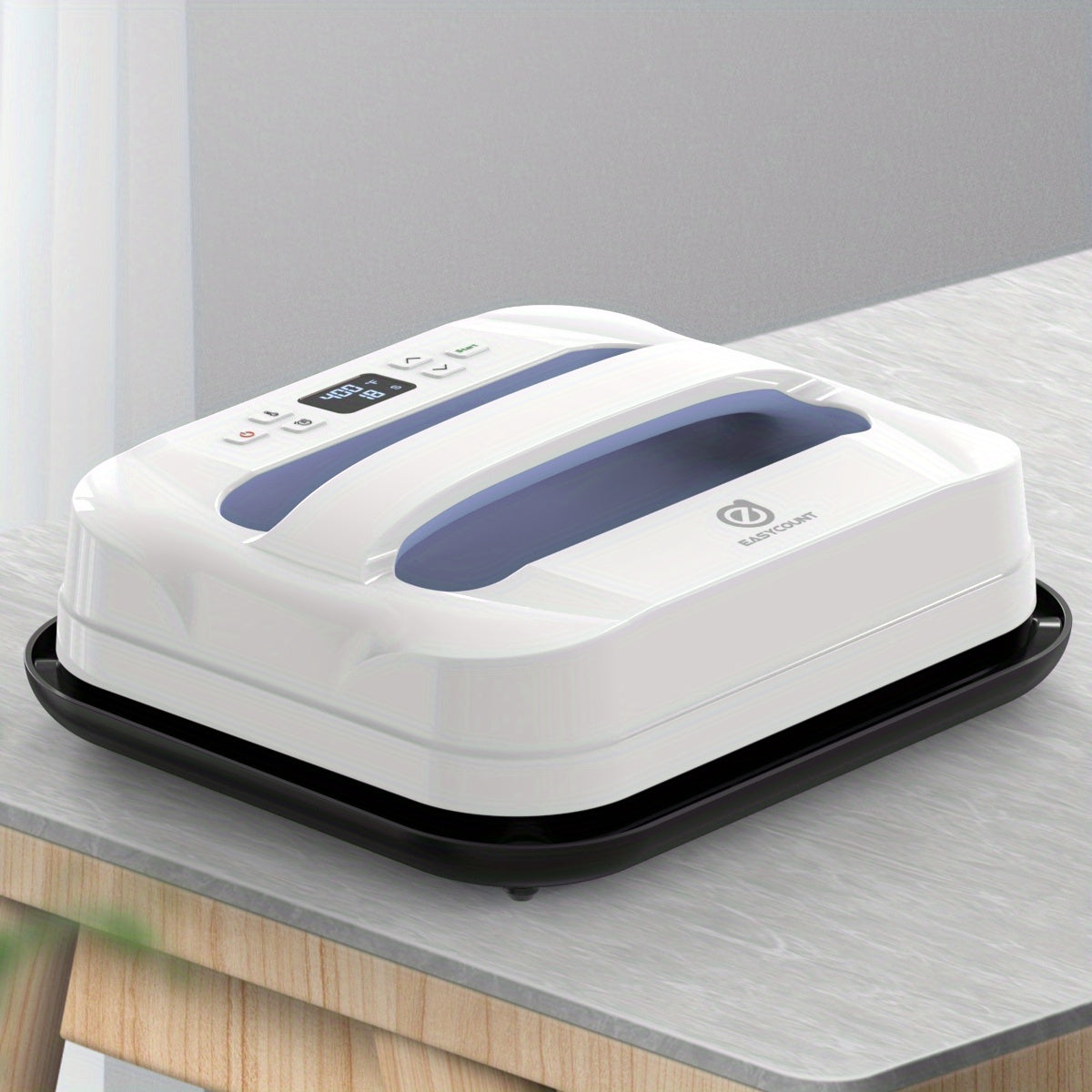 EasyCount 12''x10'' Portable Electric Heat Press Machine - Black, Power Supply via US Plug, Ideal for Crafts & Fabric, Includes Apron & Accessories, Fabric Printing|Crafty Atmosphere|Durable Plastic, Heat Press Machine Access