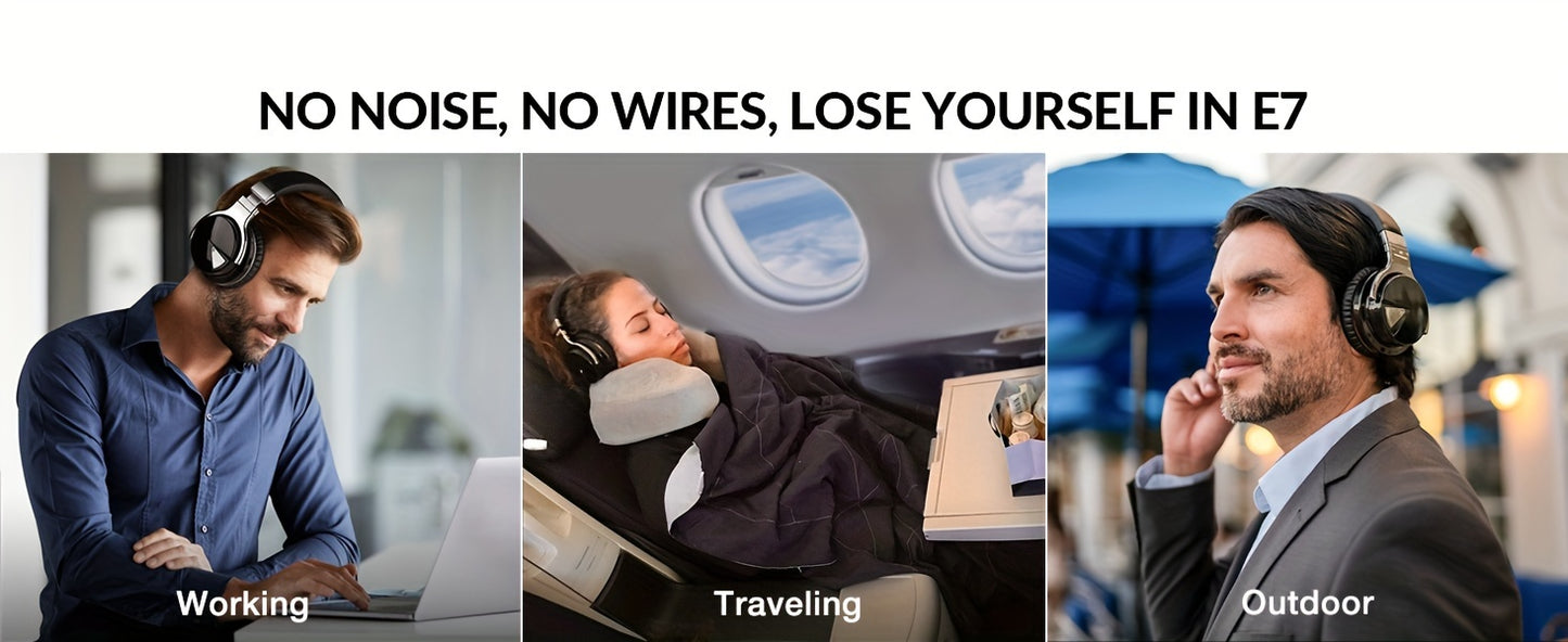 Active Noise Cancelling Wireless Headphones, 30H Playtime, with Microphone, Deep Bass, 30 Hours Playtime