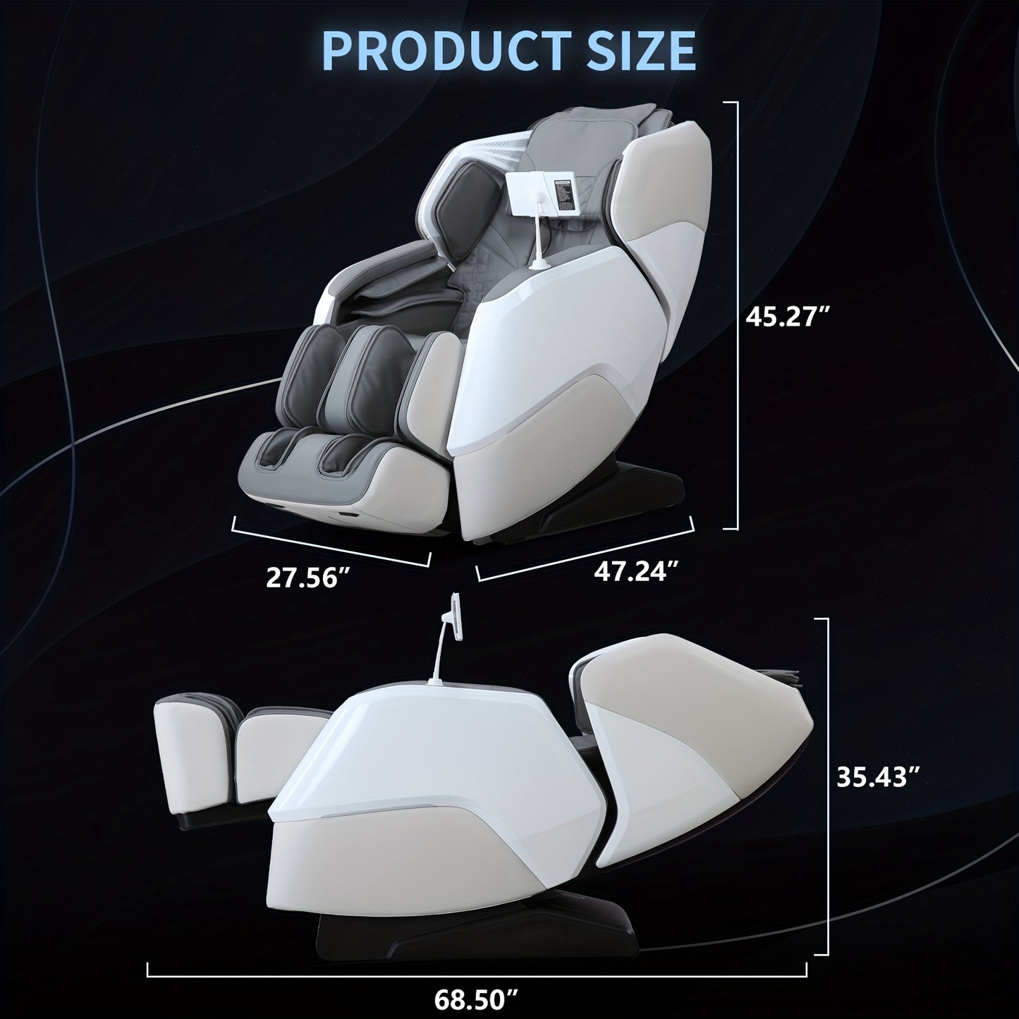 Three Colors Black, Beige, And Gray 4D & 2D Dual-Mechanism Massage Chair Full Body 2025 4D Massage Chair Full Body Zero Gravity Massage Chair With Voice Control