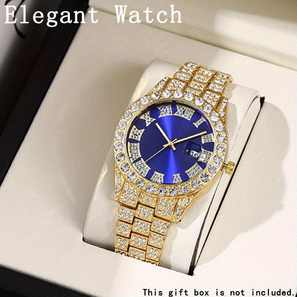 6pcs/ set Men Watch, Luxury Men Watches, Alloy Watch Strap Watch for Men, Quartz Watch, Calendar Adjustable, Work and Daily Decorationfor Casual Attire, Hristmas Present Halloween GiftIdeal Choice for Gifts Wrist Watch, Reloj