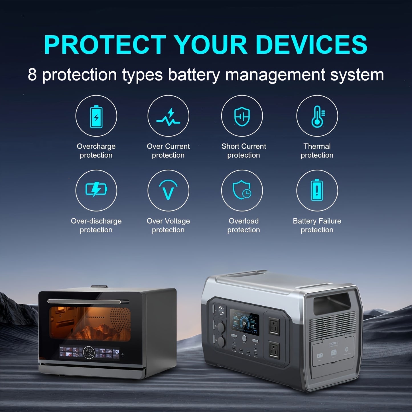 CTOLITY 1600W Portable Power Station, Equipped with a 200W Solar Panel, 1024Wh Lithium Iron Battery, 1-Hour Fast Charging, UPS Function, Suitable for Home Power Backup, Camping And Rvs, Portable Charger Power Bank Bank, Emerg