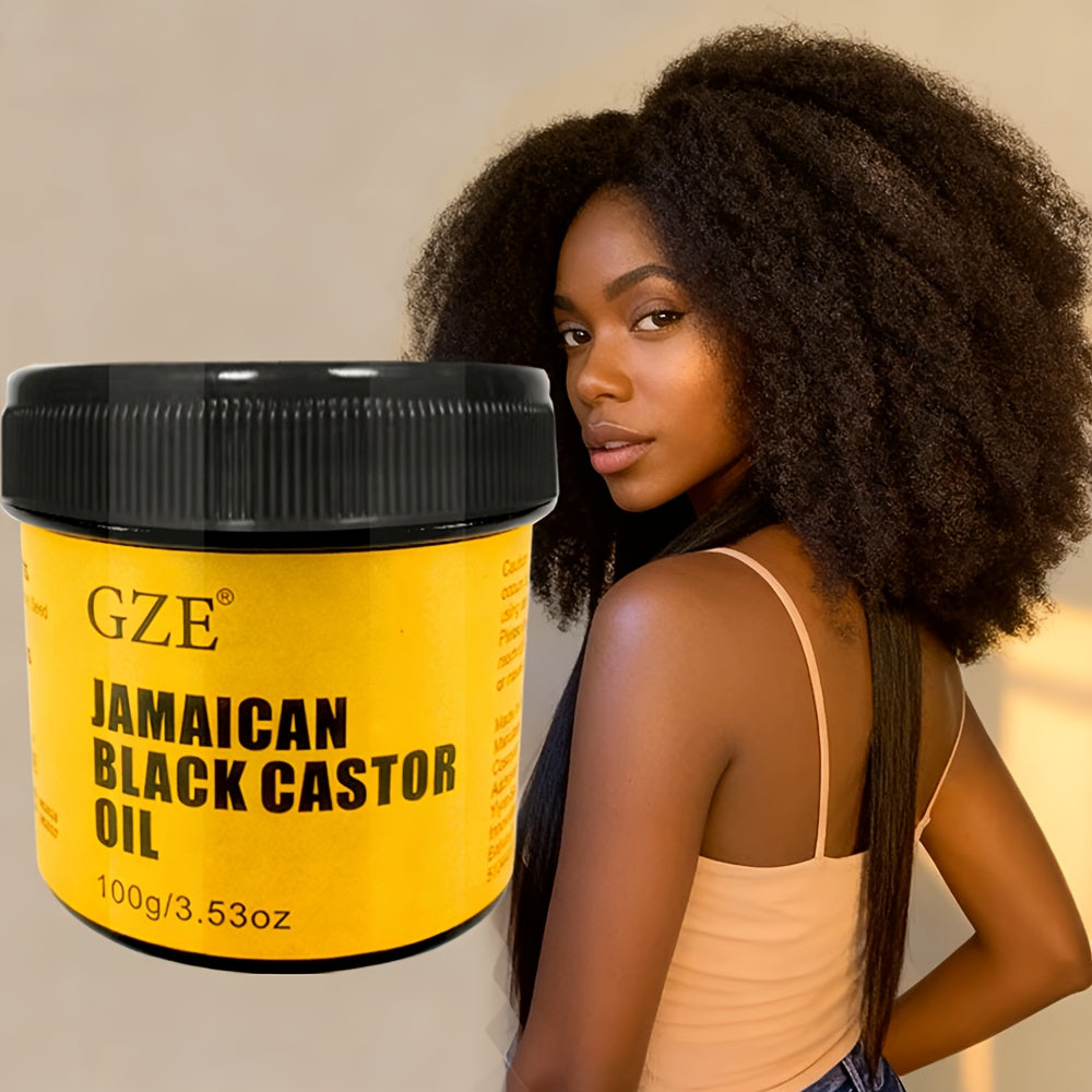 GZE JAMAICAN Black Castor Oil Pure Cold-Pressed for Hair Skin Moisturizing and Scalp Care - Jamaican Castor Oil for Hair, Eyelash and Eyebrow Strong Hair Large Hair Density for Both Hair & Eyelash