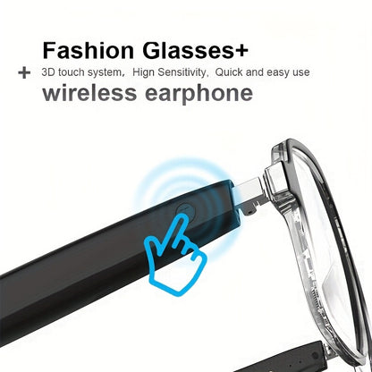 Smart Glasses with Built-in Speaker & Color-Changing Lenses. Features Open Ear Audio, Touch/ Voice Control, Anti-Blue Light, USB-C Charging. Lightweight & Durable Frame for Running, Fishing, Rock Climbing. Includes Case - The