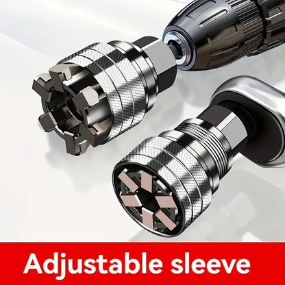 1 Set Adjustable Socket Wrenches for Standard Metric 10-19mm, 3/8"-3/4" Ratchet Wrenches - Heavy-Duty Iron Construction, Ergonomic Grip, Precision Screw & Nut Removal, Ideal for DIY Enthusiasts & Professionals, Professional T