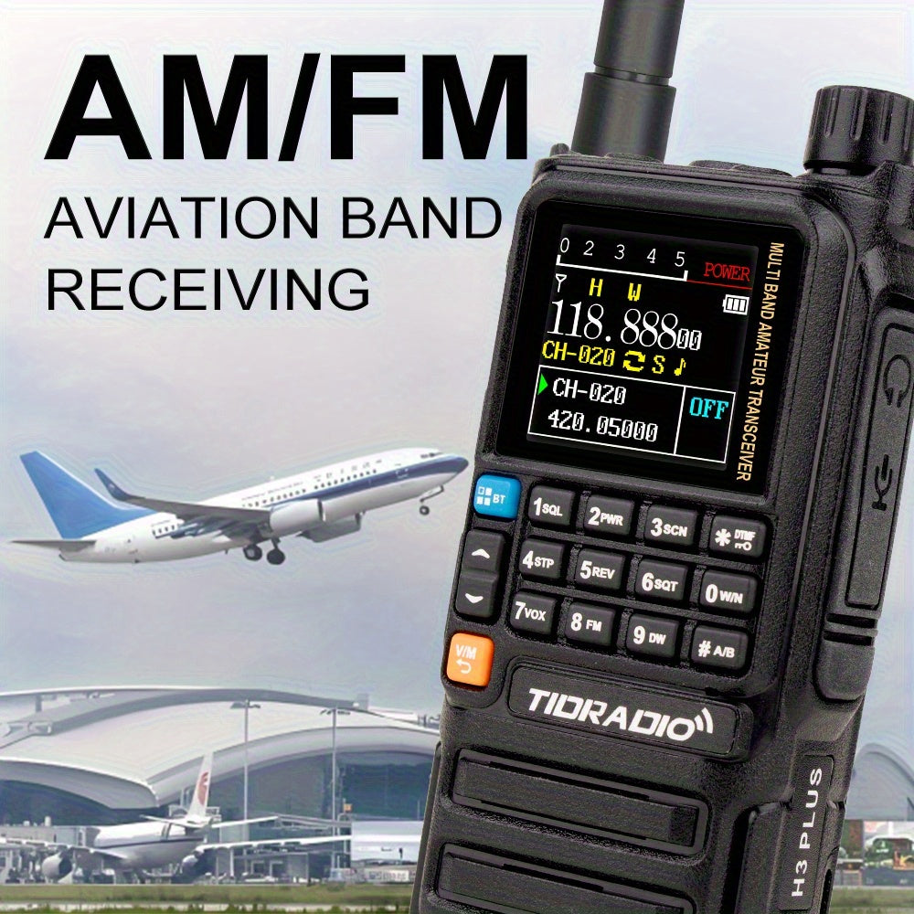 TIDRADIO H3 PLUS | Ham Radio Multi-Band Two-Way Radios with AM/ FM & Wireless Headset Compatibility | 5000km Long Range Walkie Talkies for Camping & Emergency, Emergency Communication, Outdoor Communication, Handheld Transcei