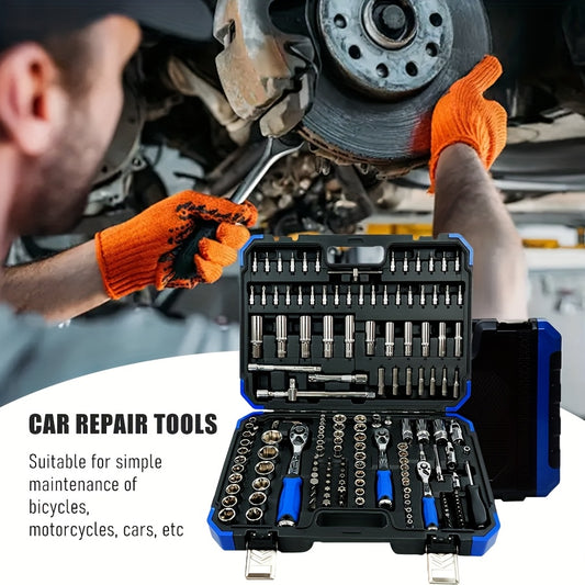 171/53+1 piece car repair tool set, 72 tooth ratchet wrench and durable toolbox storage box, perfect for car repair, home and DIY projects, worry free operation for men and women, easy to control, holiday gift set for boyfrie