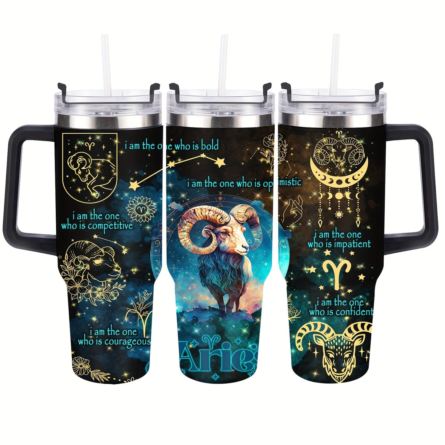 40oz Constellation-Themed Stainless Steel Tumbler with Lid - Double Wall Insulated, Break-Resistant Water Bottle for All Seasons - Perfect for Outdoor Adventures & Holiday Gifts, Vacuum Insulated, Summer Winter Drinkware, Bes